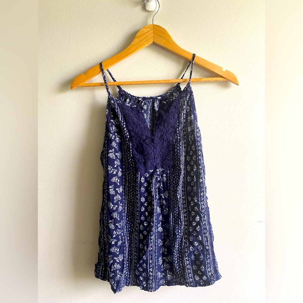 Blue and White Tank Top